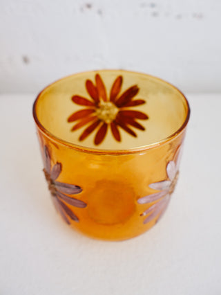 Warm Floral Candle Holder - Small
