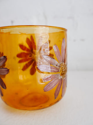 Warm Floral Candle Holder - Small