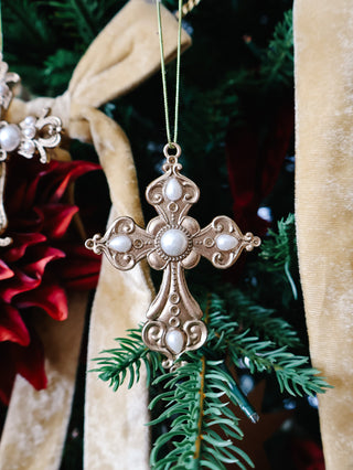 Pewter Cross Ornament - Single