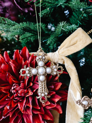 Pewter Cross Ornament - Single
