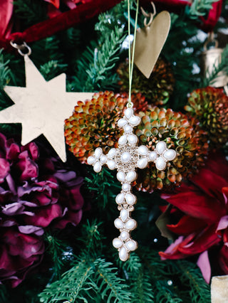 Pewter Cross Ornament - Single
