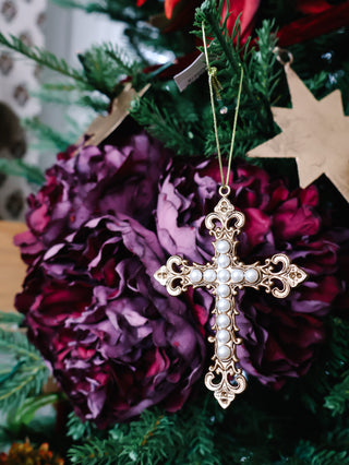 Pewter Cross Ornament - Single