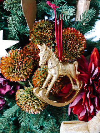 Golden Rocking Horse Ornament