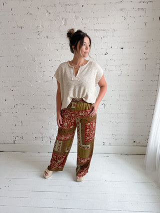 Boho Autumn Patchwork Pants