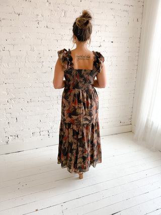 Restocks in November | City Smocked Ruffle Midi Dress