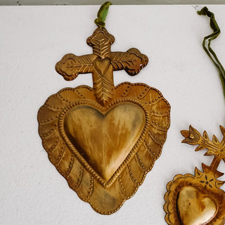 Cross on Sacred Heart Ornament