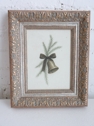 Bell With Pine Framed Wall Art