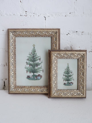 Vintage Tree With Bows Framed Wall Art