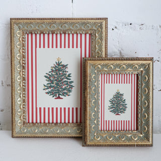 Peppermint Stripe Tree Framed Wall Art
