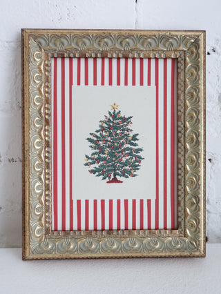 Peppermint Stripe Tree Framed Wall Art