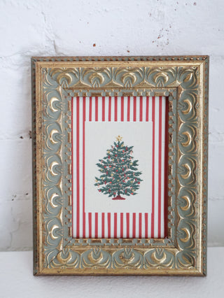 Peppermint Stripe Tree Framed Wall Art