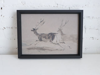 Two Stags Running Framed Wall Art