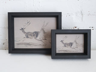 Two Stags Running Framed Wall Art