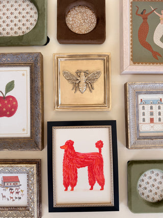 Red Poodle Framed Wall Art