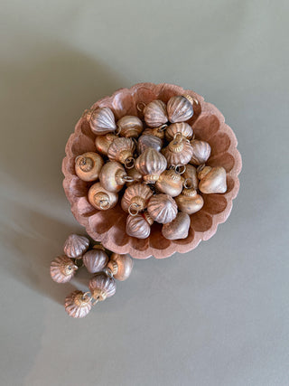 Gold Mercury Glass Ornaments in Muslin Bag