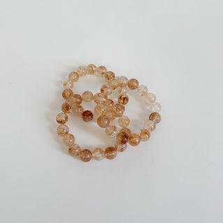 Tan Marbled Beaded Bracelet