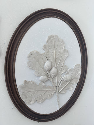 Oak and Ivory Oval Wall Art