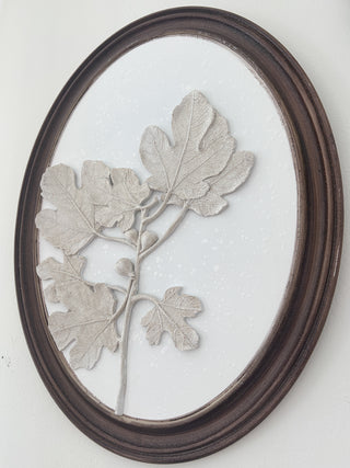Oak and Ivory Oval Wall Art