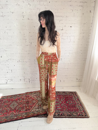 Boho Autumn Patchwork Pants