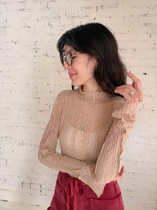 Violetta Sheer Top - Sand