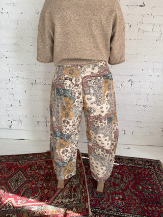 Boho Patchwork Wide Leg Pants