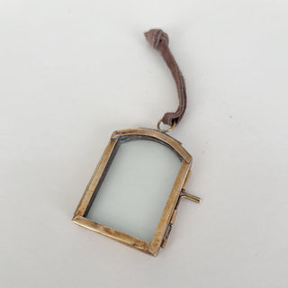 Mini Glass & Brass Window Pane Hanging Frame 1.5" x 2"