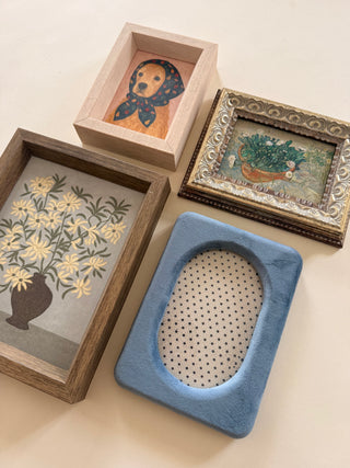 Blue Velvet Cameo Photo Frame