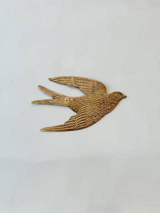 Ornate Brass Bird Wall Art