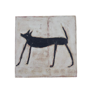 Small Black Dog Art Tile