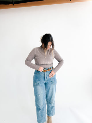 Faye Scalloped Long Sleeve Top