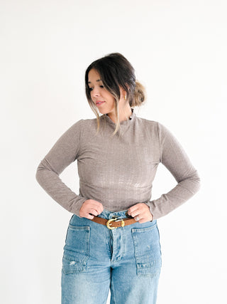 Faye Scalloped Long Sleeve Top