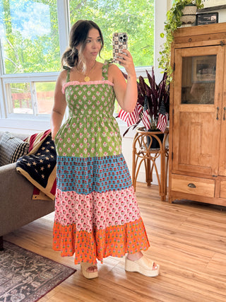 Bohemian Tiered Patchwork Dress