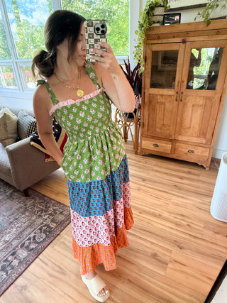 Bohemian Tiered Patchwork Dress