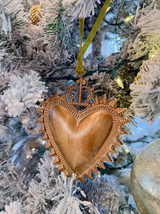 Crowned Sacred Heart Brass Wall Art / Ornament