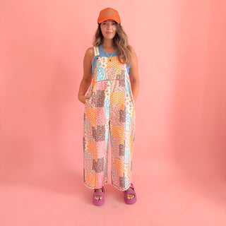 Floral Patchwork Overalls