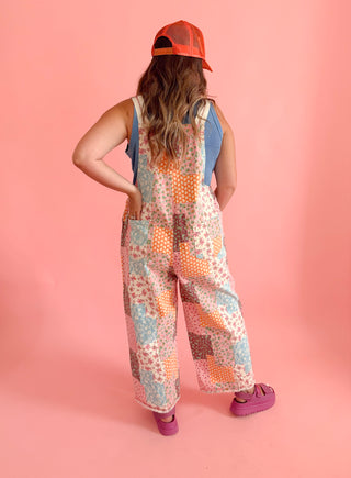 Floral Patchwork Overalls