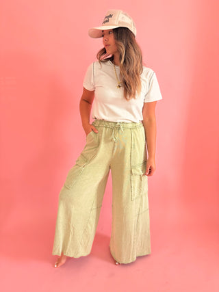Juno Soft Cargo Pants - Olive