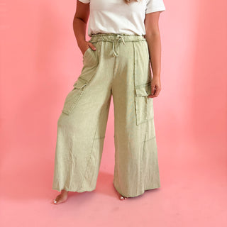 Juno Soft Cargo Pants - Olive