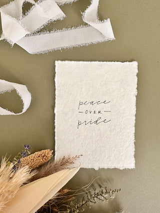 Hand Lettered Print - Peace Over Pride