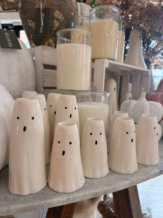 Ceramic Ghost Taper Candle Holder Single