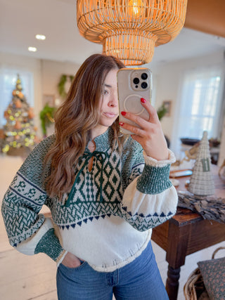 The Liv Nordic Sweater - Green