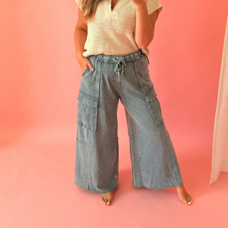 Juno Soft Cargo Pants - Faded Navy