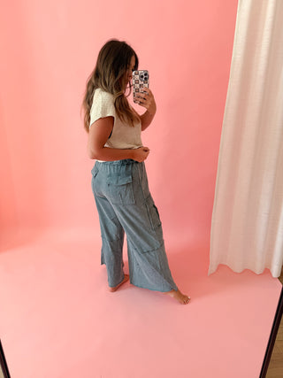 Juno Soft Cargo Pants - Faded Navy