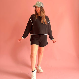 Black Long Sleeve and Short Set
