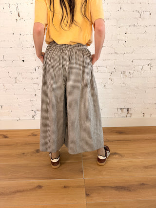 Gingham Wide-Leg Pants
