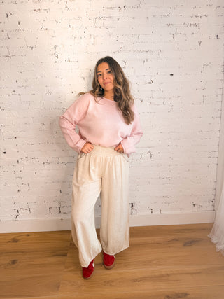 The Emma Pullover Sweater - Soft Pink