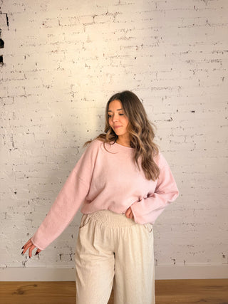 The Emma Pullover Sweater - Soft Pink