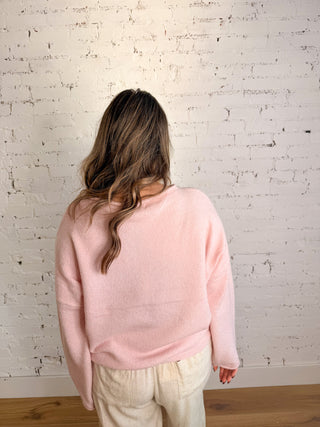 The Emma Pullover Sweater - Soft Pink