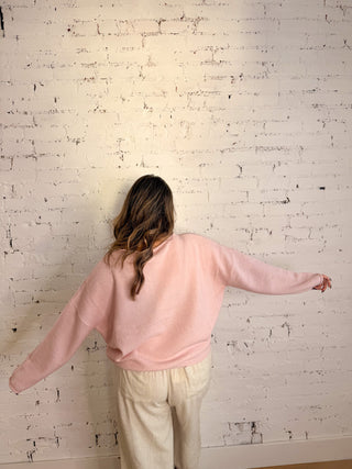 The Emma Pullover Sweater - Soft Pink