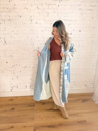 Bloom Denim Crochet Duster